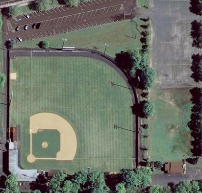An aerial view of historic Quakertown Memorial Stadium